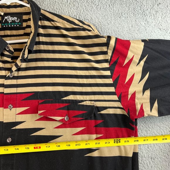 Vintage Roper Border Western Cowboy Button down Shirt size 2XL - Picture 6 of 9